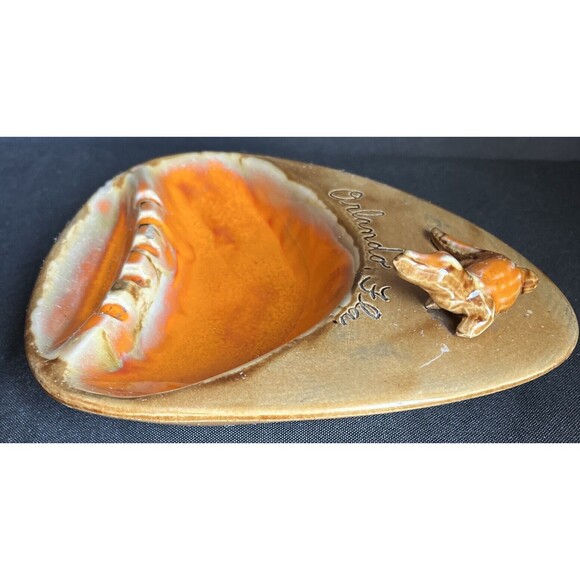 VINTAGE 1950’s ORLANDO FLORIDA ALLIGATOR ASHTRAY PORCELAIN  SMALL CHIP - Picture 8 of 14